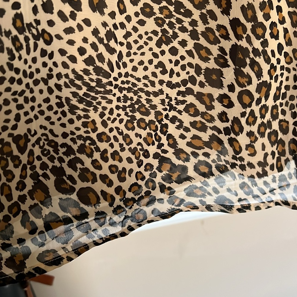 TIME and TRU Black/Brown/Tan Animal Print Peasant Dress, Size LG(12-14), NWT. - Picture 6 of 9